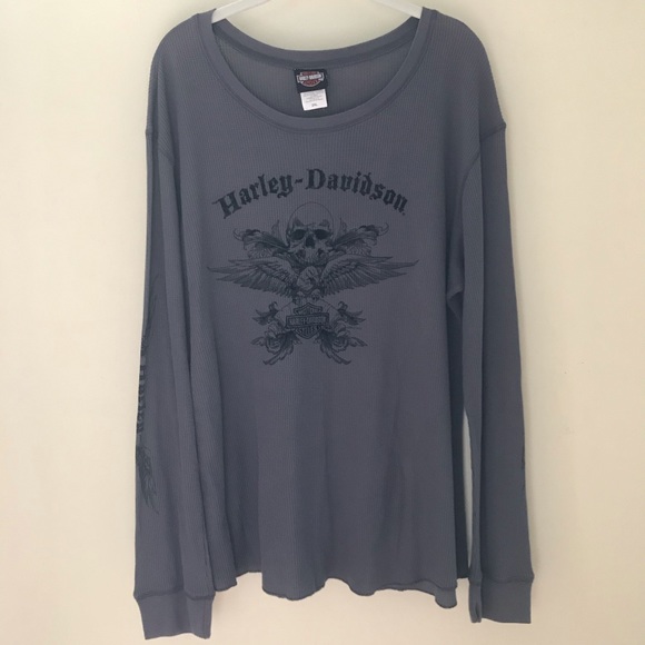 Harley-Davidson Tops - HARLEY-DAVIDSON WAFFLE KNIT LONG SLEEVE SHIRT